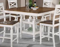 Welcome a dining set that fits your idea of livability and sleek style this cherry finish five piece counter dining table set creates a fabulous venue for casual coffee hours as well as intimate informal dinner parties. Coaster Ashley Counter Height Table Oak Antique White 104008 At Homelement Com