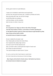 If you find some error in once you had gold lyrics, would you please submit your corrections to me? Justin Mcgurk Music No Twitter Here Are The Lyrics All The Gold In Gortin Single Is Now Available To Pre Order Download To Your Device On 18th May When It Goes Live