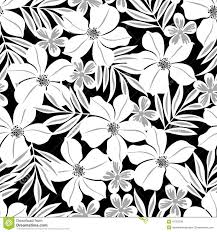 Largest collection of clipart hawaii free vector art, vector images, vector graphic resources, clip art, illustrations, wallpaper background designs for all free downloads. Black And White Tropical Leaves Seamless Pattern Flower Design Vector Hawaiian Flower Drawing Flower Drawing