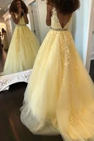 Elegant Ivory Long Prom Dress With Lace Appliques Pretty Prom Dresses Prom Dresses Yellow Prom Dresses Long
