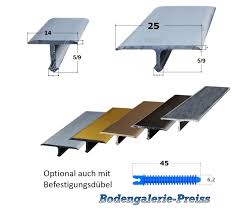 Das übergangsprofil haftet dann dauerhaft auf dem bodenbelag. 14 25mm Ubergangsprofil T Profil Aluminium Edelstahl Matt
