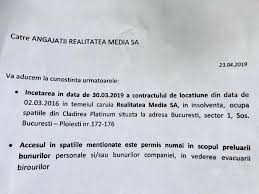 Instanta a admis insolventa radet ce inseamna asta si ce urmeaza mobile source from : AngajaÅ£ii Realitatea Tv Note De Evacuare La Intrarea In Sediu