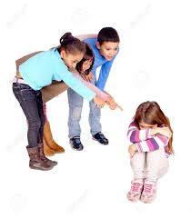 Disdain, pointing at camera and laughing. Little Kids Bullying Girl Isolated In White Stock Photo Picture And Royalty Free Image Image 22880749