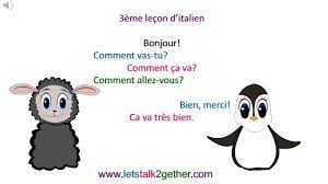 Traduction français italien de site web proposée par un traducteur professionnel indépendant. 3eme Lecon D Italien Bonjour Salve Comment Ca Va Bien Merci Youtube