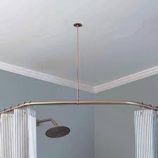 Utopia Alley Rustproof Vertical Ceiling Support Bar For L Shaped Corner Rod Nickel Corner Shower Curtain Rod Corner Shower Shower Curtain Rods