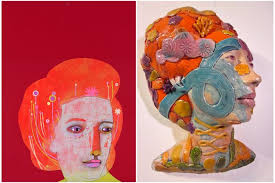 Artist Sharon Virtue has created a ceramic sculpture inspired by my  painting, "Hairdo." Isn't it gorgeous?! JenniferDavisArt.com +  VirtueVision.org = <3 !