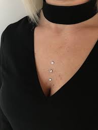 Microdermal Sternum Strass Piercing Dermal Piercing Chest Dermal Piercing Piercings