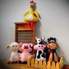 Farm Animal Sewing Patterns Felt Stuffed Barnyard Patterns Plush Cow Chicken Sheep Pig Donkey Easy Hand Sewing Pdf Svg Dxf Stuffed Animal Patterns Sewing Stuffed Animals Animal Sewing Patterns