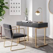 V Concept Modern Office Desk Metal Gold Color Foot Work Table Etsy Cheap Office Furniture Furniture Home Office Computer Desk
