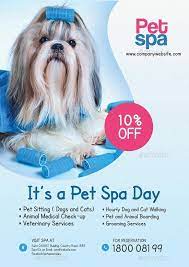 Pet Spa And Grooming Center Flyer Pet Spa Pet Grooming Advertising Grooming Advertising
