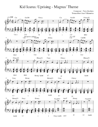 Kid Icarus Uprising Magnus Theme Transcription Sheet Music For Piano Solo Musescore Com