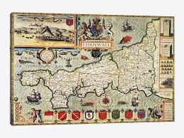 Newlyn art gallery exists because of a long history of contemporary art making in the far west of cornwall and has celebrated contemporary art and supported the artists that produce it for 125 years. Map Of Cornwall From The Theatre Of The Empire O John Speed Icanvas
