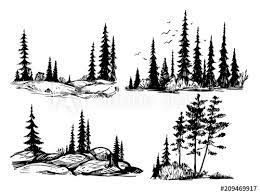 Hand Drawn Sketch Of Forest Silhouettes Of Trees Buy This Stock Vector And Explore Similar Vectors At Adobe Stock Forest Silhouette How To Draw Hands Forest