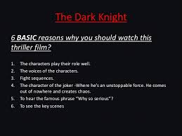The Dark Knight You know the thing about chaos its fear the joker in batmans dark knight i was watching dark knight on netflix and found myself writing down quotes 25 best joker quotes that appeal to the dark side in all of us 25 best quotes by the legendary joker. the dark knight