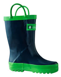 Oakiwear Kids Waterproof Rubber Rain Boots With Easy On