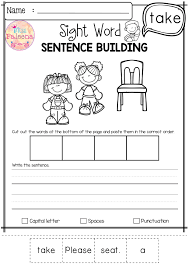 Free Sight Word Sentence Building Sentence Building Sight Word Sentences Sight Words Kindergarten