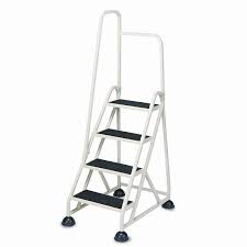 Two step foldable safety ladder with top and side handrails. Cramer Industries Inc 4 17 Ft Aluminum Stop Step Handrail Step Ladder With 300 Lb Load Capacity Wayfair