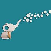 銀色の空 じゃけさ ミラー ウォール ステッカー 可愛な象 可愛な壁飾り 部屋装飾 ウォールステッカー ウォールペーパー li ウォールステッカー お洒落 鏡 シール ウォールステッカー 壁飾り