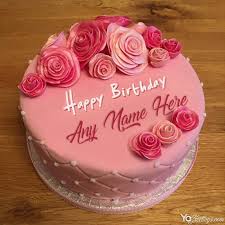 Maybe you would like to learn more about one of these? Pink Rose Birthday Cake Images With Name Image Birthday Cake Write Name Happy Birthday Cake Images Birthday Cake Writing