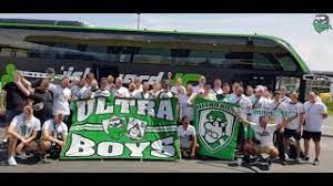 Both the collar and sleeve cuffs are also split between the two halves, featuring the respective opposite color. Ns Mura Maccabi Haifa Ultra Boys On Tour 18 07 2019 Youtube