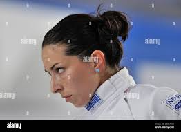 Mara Navarria, durante il campionato italiano di scherma 2021, che si è  tenuto al Palavesuvio di Napoli (NA Foto stock