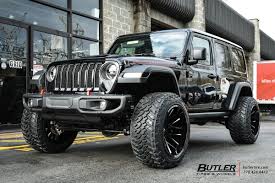 Black And Blue Wheels For Jeep Wrangler Jeep Wrangler Jl With 22in Dropstar 654 Wheels Jeep Wrangler Jeep Wrangler Bumpers Blue Jeep