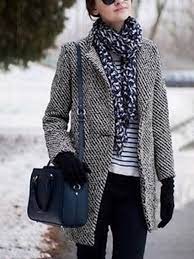S'il ne faut en choisir qu'un, le ¾ est un bon investissement. Manteau En Chine Laine Poches Manches Longues Decontracte Femme Tweed Blouson Gris Manteaux Hauts
