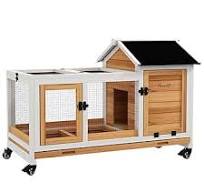 2-tier Pet Cage PawHut 2-Tier Rabbit Hutch - Outdoor Bunny ...