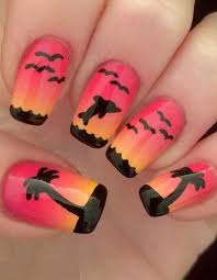 Look At Here The Best And Fresh Designs Of Sunset Nail Arts And Nail Designs For Gorgeous And Cute Hands F Sunset Nails Neon Nail Art Designs Nail Art Designs