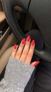 Red Matte Coffin Square Nails Fall Winter Valentine S Day Short Red Nails Short Coffin Nails Designs Acrylic Nails Coffin Short