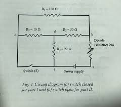 Electrical switch board wiring diagram what is the use of an electric switch a switch in an electronic device is used to interrupt the. Solved R1 100 W R2 10 W R3 50 W Decade Resistance Box R4 Chegg Com