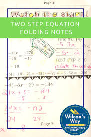 Two Step Equations Folding Notes And Practice Two Step Equations Equations Math Interactive Notebook