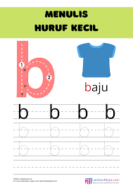 Huruf yang terlalu kecil hanya akan membuat dirinya merasa kesulitan. Menulis Huruf B Kecil Lembarkerja Com