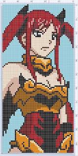 Erza Scarlet Pixel Art Anime Modele Pixel Art Dessin Petit Carreau