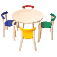 Great for virtually any room in the house, these kid's table and chair collections can be used for puzzles, painting, homework, tea parties and lots more for your children's enjoyment. Bentwood Kids Round And Chair Set Round Table And Chairs Table And Chair Sets Kids Furniture Sets