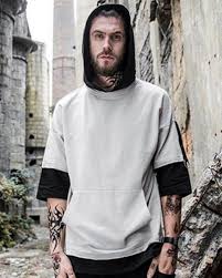 Hip Hop Color Block Hooded T Shirt For Men Half Sleeve Erkek Bebek