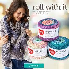 Red heart roll with it tweed yarn, sunset. Red Heart New Yarn Roll With It Tweed Milled