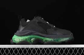 Balenciaga Triple S Clear Sole Shoes Black Green Black Shoes Sole Shoes Shoes