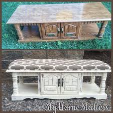 Repurposed Coffee Table Made Into A Bench And Painted In Annie Sloan S Old White Redo Furniture Painted Furniture Refurbished Furniture