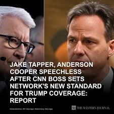 Jake Tapper, Anderson Cooper Speechless After Boss Sets CNN's New Standard  for Trump Coverage: Report: Going forward, CNN's stars have no excuse to  fall short of this standard when it comes to