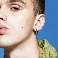 Cross stud earrings men online
