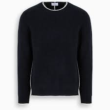 Salvatore Ferragamo Blue White Crewneck Sweater Thedoublef