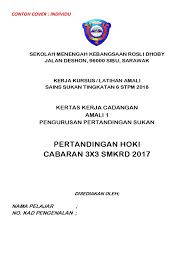 • kertas cadangan program sukan rekreasi pendidikan jasmani akademik ppismp 3a dan 3e 2007 lampiran 1 jadual perkhemahan bersepadu unit pakaian seragam anjuran persatuan pengakap. 1 Contoh Kertas Kerja Amali 1 Pengurusan Sukan