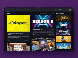 Epic Games Store Launcher Home Page By Andrew Kuzmin Game Store Epic Games Epic
