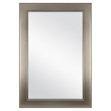 Home Decorators Collection 24 In W X 35 In L Framed Fog Free Wall Mirror In Modern Nickel 81156 The Home Depo Mirror Bath Mirror Home Decorators Collection