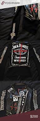 Leather Knit Jacket Knit And Faux Leather Motorcycle Style Jacket Large Jack Daniels Patch On Back Bodice Of Jac Knit Jacket Clothes Design Leather Sleeve