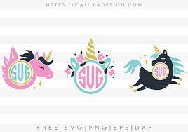 Download Free Unicorn Monogram Bundle Svg Png Eps Dxf By Caluya Design