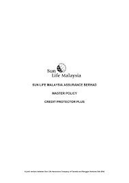 See perangsang pesona sdn bhd's products and suppliers. Sun Life Malaysia Assurance Berhad Master Policy Credit Protector Plus