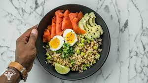Smoked salmon breakfast bowls real food with dana Smoked Salmon Brown Rice Bowl Recipe Fit Men Cook