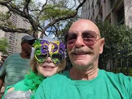 Jahri Evans & Renee Neyrey Mack kicking off Mardi Gras 2026 in Paradise  💜💛💚 WhoDat ⚜️ #pensacolabeachbars #visitpensacolabeach #kingcake #Saints  #ParadiseFound #carnival